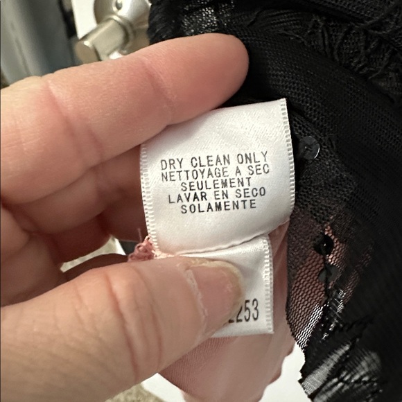 BCBGMaxAzria mesh floral beaded cocktail dress Sz 6 - Picture 9 of 11